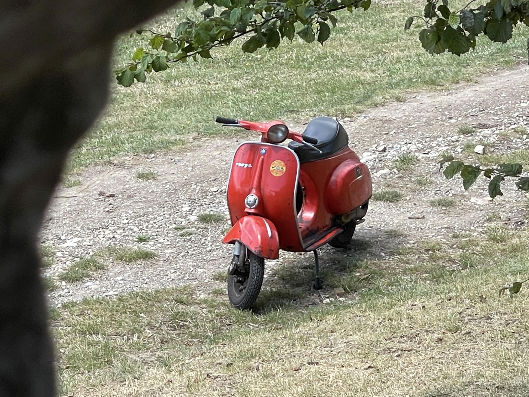 Klassische Vespa in Augsburg Park